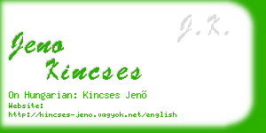 jeno kincses business card