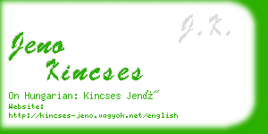 jeno kincses business card